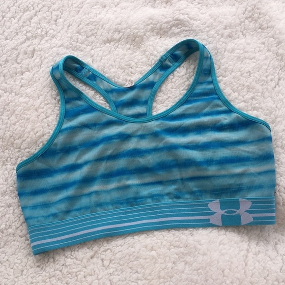 Under Armour sports bra size medium/large blue and white gym sports bra workout‌ - Picture 3 of 6